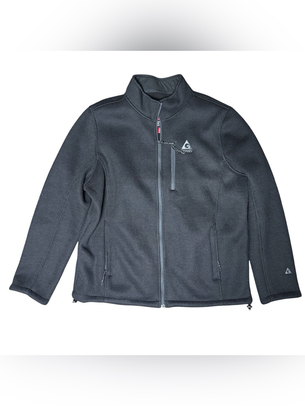 Gerry Men’s XL Black Full Zip Fleece Lined Waffle Knit Jacket Outdoor